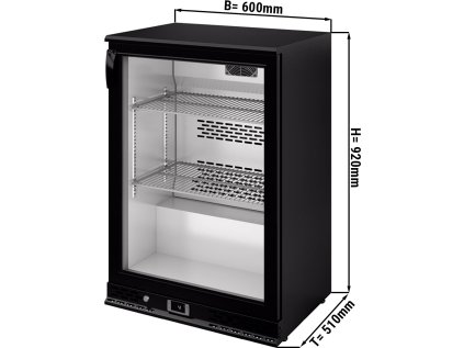 Barová lednice -  600 x 510 x 920 mm, 140 litrů -s 1 skleněnými dveřmi