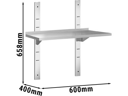 PREMIUM Nástenná polica - 0,6 x 0,4 m - 1-poschodová