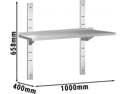 PREMIUM Nástenná polica - 1,0 m - 40 cm - 1-poschodová