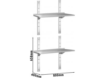 PREMIUM Nástenná polica - 0,8 m - 40 cm - 2-poschodová