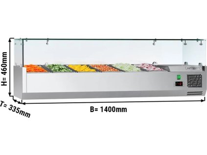 Chladiaca vitrína ECO - 1,4 x 0,34 m - pre 6x 1/4 GN