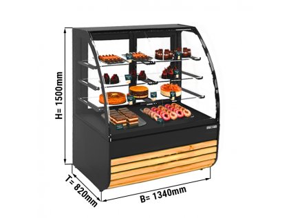 Cukrářská vitrína 1,38 m - 3 police - oblá