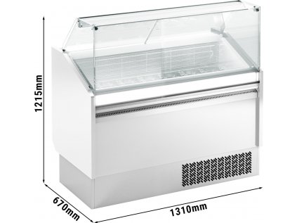 Vitrína na zmrzlinu- 1,31 x 0,67 m - bílá