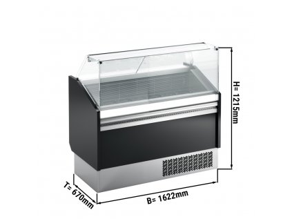 Vitrína na zmrzlinu - 1,622 x 0,67 m - čierna