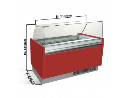 Vitrína na zmrzlinu1,56 x 0,92 m - červená