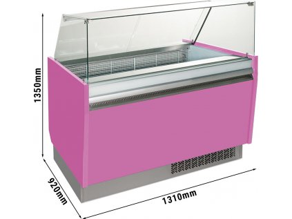 Vitrína na zmrzlinu - 1,31 x 0,92 m - ružová