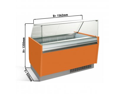 Vitrína na zmrzlinu-1,56 x 0,92 m - oranžová