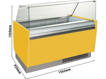 Vitrína na zmrzlinu - 1,56 x 0,92 m - žltá