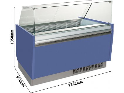 Vitrína na zmrzlinu- 1,56 x 0,92 m - modrý