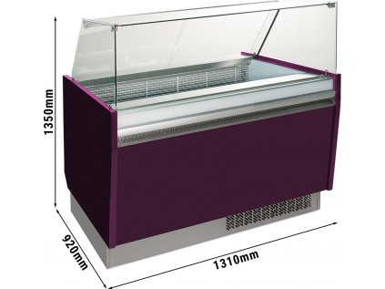 Vitrína na zmrzlinu-  1,31 x 0,92 m - fialová