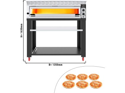 Pec na pizzu 6x 34 cm - s podestavbou a digestoří