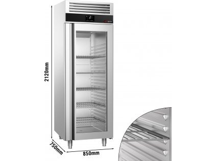 Chladnička - 0,7 x 0,81 m - 700 litrov - s 1 sklenenými dverami