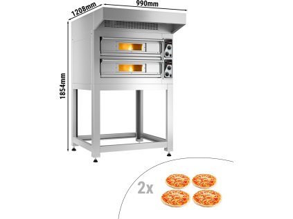 Pec na pizzu - 4 + 4 x 35 cm - včetně podestavby a digestoře