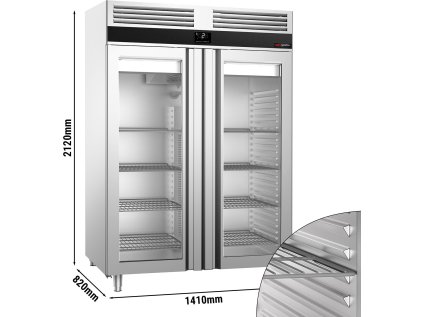 Chladnička - 0,7 x 0,81 m - 1400 litrov - s dvoma sklenenými dverami