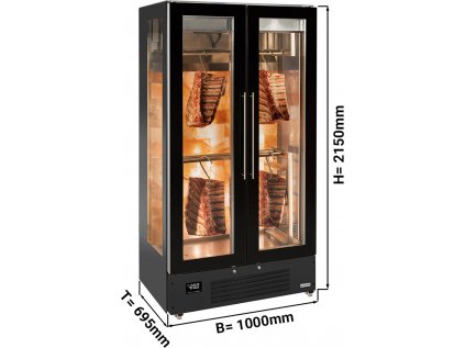 Chladnička na zrenie mäsa - 1,0 x 0,69 m - s dvoma sklenenými dverami