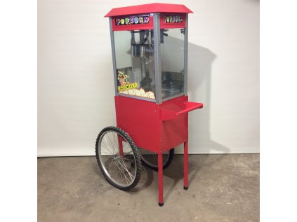 Stroj na popcorn s vozíkem - červený 156*42*100