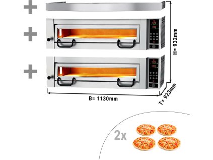 Pizza pec s digestoří - 4 + 4 x O 34 cm