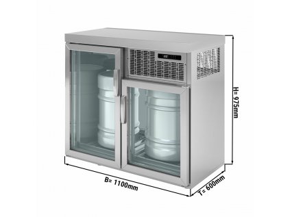 Sudový chladič - 1,1 x 0,6 m - s 2 sklenenými dverami