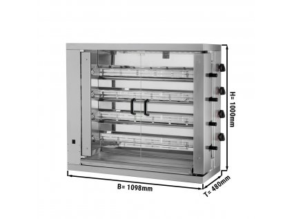 Plynový gril ECO - 4 ihly pre 24 kurčiat - 1098 x 480 x 1000 mm