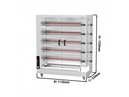 Plynový gril PREMIUM- 5 ihiel pre 25 kurčiat