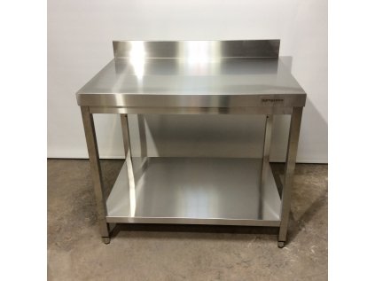Nerezový stůl s policí dole - 100x60x96 cm