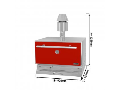 Grilovací pec na Dřevěné uhlí -  červená