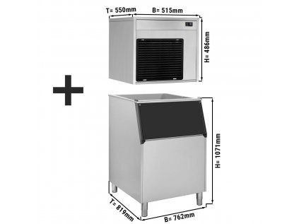 Výrobník vločkového ľadu - 220 kg / 24 h - vrátane zásobníka na ľad