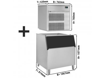 Výrobník vločkového ľadu - 390 kg / 24 h - vrátane zásobníka na ľad