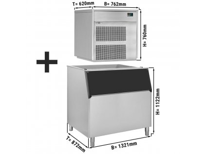 Výrobník vločkového ľadu - 390 kg / 24 h - vrátane zásobníka na ľad