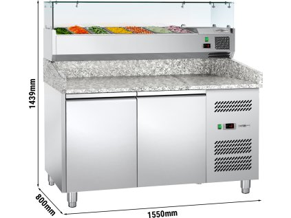 Chladicí stůl na pizzu ECO - 1,5 x 0,8 m - se 2 dvířky