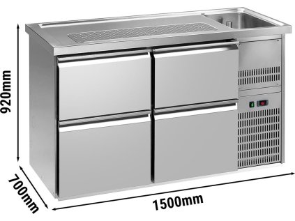 Pivný pult - 1,5 x 0,7 m - so 4 zásuvkami 2/5 a 3/5