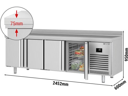 Chladicí stůl - se 4 dveřmi  2452 x 600 x 850 mm