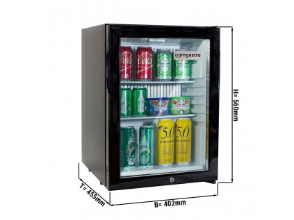 Minibarová lednička - 1 prosklené dveře
