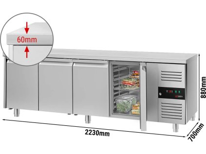 Mrazicí stůl ECO - 2,2 x 0,7 m - se 4 dveřmi