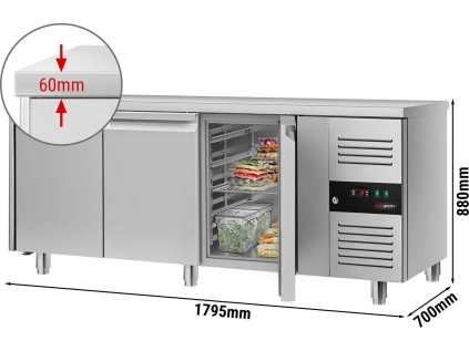Mrazicí stůl ECO - 1,8 x 0,7 m - se 3 dveřmi