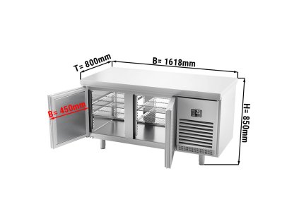 chladicí stůl (EN) - s dvířky na obou stranách
