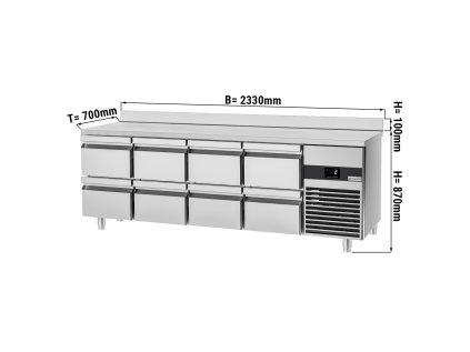 Chladicí stůl PREMIUM - 2,3 x 0,7 m - s 8 zásuvkami 1/2