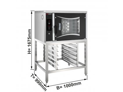 Plynová konvekční pec - 6x EN 60 x 40 cm - vč. podestavby s plechovým držákem