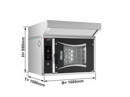 Plynová konvekční pec- 6x EN 60 x 40 cm - včetně digestoře s motorem a kondenzátorem