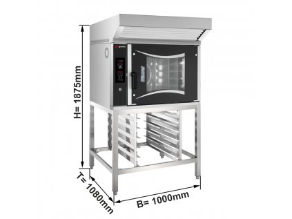 Plynová konvekčná pec - 6x EN 60 x 40 cm - vrátane digestora a podstavby