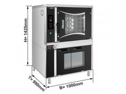Plynová konvekční pec- 6x EN 60 x 40 cm - vč. udržovací skříně pro 12x EN 60 x 40 cm