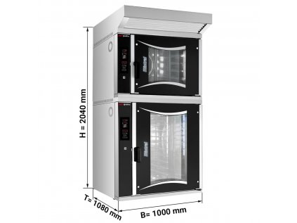 (2 kusy) plynová konvekčná pec- 1x 6x EN 60 x 40 cm a 1x 10x EN 60 x 40 cm a digestor