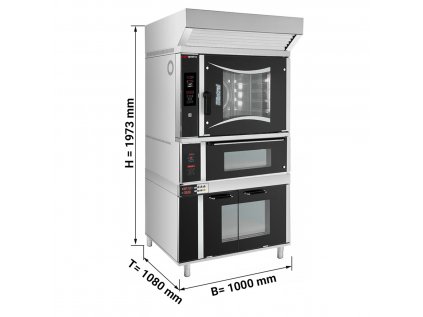 Plynová konvekčná pec - 6x EN 60 x 40 cm - vrátane pece na pizzu, digestory a udržiavacie skrine