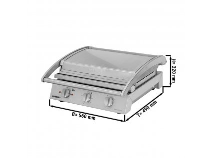 ROBAND | Kontaktní gril | Hamburger gril - 3,1 kW - nahoře drážkovaný & dole hladký - grilovací plocha: 500x275mm