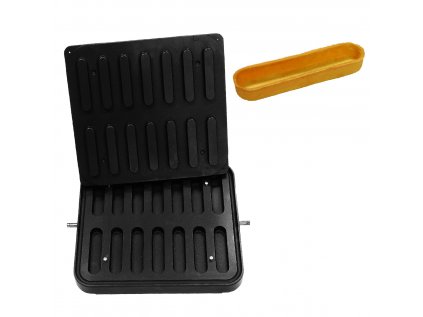 Plate for tartlet machine - Tartlet shape: Eclair - 120 x 30 mm