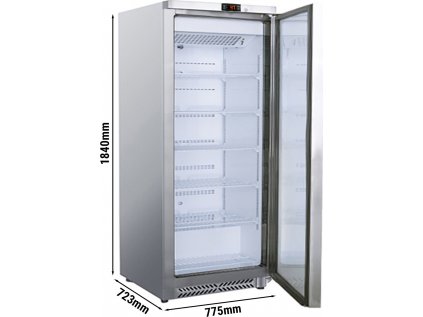 Nerezová lednice -  590 litrů - s 1 dveřmi