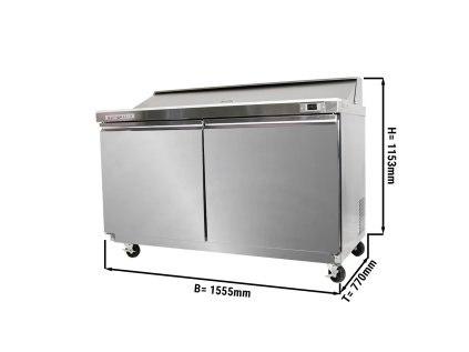 Chladicí stůl na pizzu / Saladeta ECO - 1,50 x 0,85 m - 510 litrů - se 2 dvířky