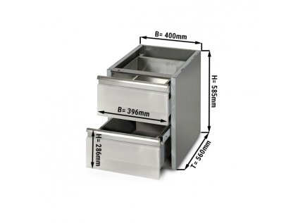 Zásuvkový stôl PREMIUM - 0,4 m - s 2 zásuvkami - modul pre pracovné stoly hlboký 600