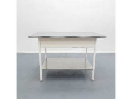 Pracovní stůl s nerezovou deskou 126x75x86 cm