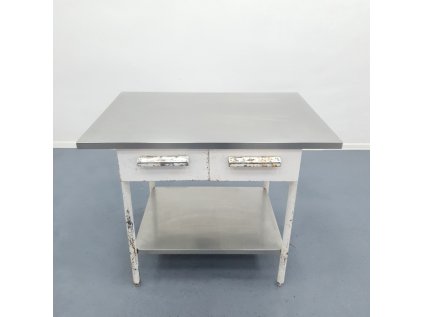 Pracovní stůl s nerezovou deskou 105x75x85 cm - 2x šuplík